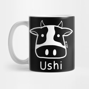 Ushi (Cow) Japanese design in white Mug